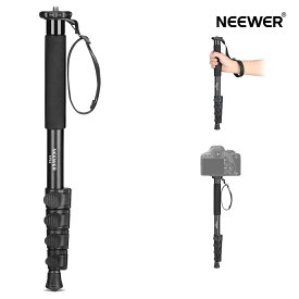 NEEWER カメラ一脚 155cm アルミ合金製 ポータブル コンパクト 便利 軽量 旅行用 カメラスタンド トラベル一脚 一脚ポール 旅行一脚 自撮り棒 1/4"3/8"ネジアダプター付き DSLRカメラ/ビデオカメラ用 最大荷重8kg TP41