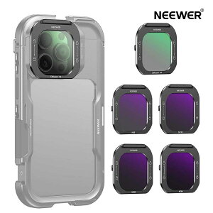 NEEWER �X�}�z�����Y�t�B���^�[�L�b�g 5�� �u���b�N�g�U1/4/ND8/ND16/ND32/ND64 �N�C�b�N�����[�X HD���w�K���X �����t�B���^�[ 1/4�u���b�N�g�U�t�B���^�[ �f����� iPhone 16 Pro (PA073) iPhone 16 Pro Max (PA07