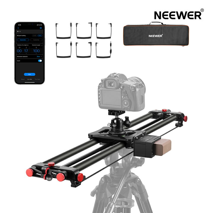 楽天市場】NEEWER 80cm 電動カメラスライダー DSLRカメラ用 カーボン製 