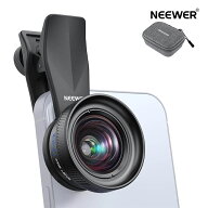 NEEWER 18mm広角レンズ 17mmネジ/スマホカメラレンズクリップ付き 100°FOV 0.5倍倍率 5群6枚 モバイル写…