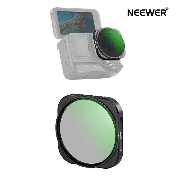 NEEWER CPLフィルター Ace Pro Ace Pro 2対応 スナップオン式 マルチコートHD光学ガラス 調整可能PL アクションカメラレンズフィルターアクセサリー FL-C19