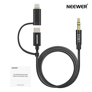 NEEWER 2C1 AUXP[u 3.5mm TRS-USB C/iOSI[fBIP[u 1m iPhone 16 Pro Max/15/14/13/12 Android S25Ultra/S24/S23p X}z/^ubg wbhz LM13