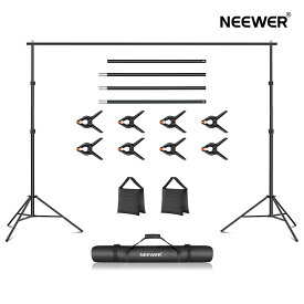 【★楽天1位獲得！】NEEWER 背景スタンド 撮影スタンド 3×2.1m 調節可能 写真スタジオ背景サポートシステム バックグラウンドサポート 撮影用 背景スタンドセット 軽量 背景クランプ/サンドバッグ/キャリングバッグ付 ポートレート スタジオ写真 商品撮影用