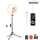 NEEWER 12インチ LEDリングライト スマホ用 30W 高出力 撮影用ライト 180cm三脚スタンドとスマホホルダー付属 バイカ…
