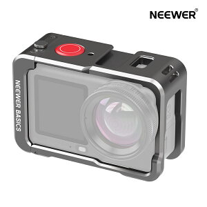 NEEWER BASICS �A�N�V�����J�����P�[�W Osmo Action 6�A�N�Z�T���[�Ή� �ی�P�[�W �A���~������ �ی�g���t���[���P�[�X 1/4�l�W�A�_�v�^�[&�R�[���h�V���[�}�E���g�t�� �O�r/���B��_�p AC061