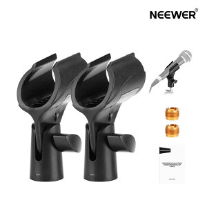 NEEWER BASICS �}�C�N�z���_�[�A�N�Z�T���[�L�b�g 2�p�b�N �����\�}�C�N�N���b�v ����~�߃f�U�C�� 3/8 to 5/8�l�W�A�_�v�^�[�t�� 30mm-35mm�ėp�L��/���C�����X�n���h�w���h�}�C�N�Ή� MS018