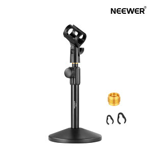 NEEWER ���}�C�N�X�^���h �����\ �}�C�N�z���_�[�}�E���g �N���b�v/3/8 to 5/8�A�_�v�^�[�t�� �}�C�N�A�[���}�E���g Blue Yeti Snowball HyperX QuadCast SoloCast Shure�ɑΉ� �ő�׏d1.5kg MS015