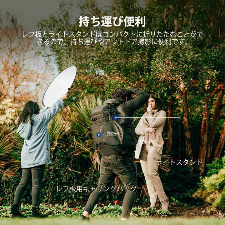 楽天市場】NEEWER 丸レフ板+三脚スタンド+クランプ 60cm/80cm/110cm 