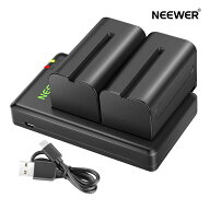 NEEWER NP-F750交換用バッテリーと充電器セット、5600mAhバッテリー2個パックとUSB充電器、Sony NP-F550 …