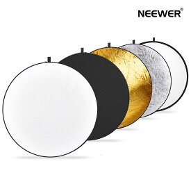 NEEWER 5in1 レフ板 110cm 折りたたみ式 収納ケース付き 撮影用 丸レフ板 商品/人物撮影に適用
