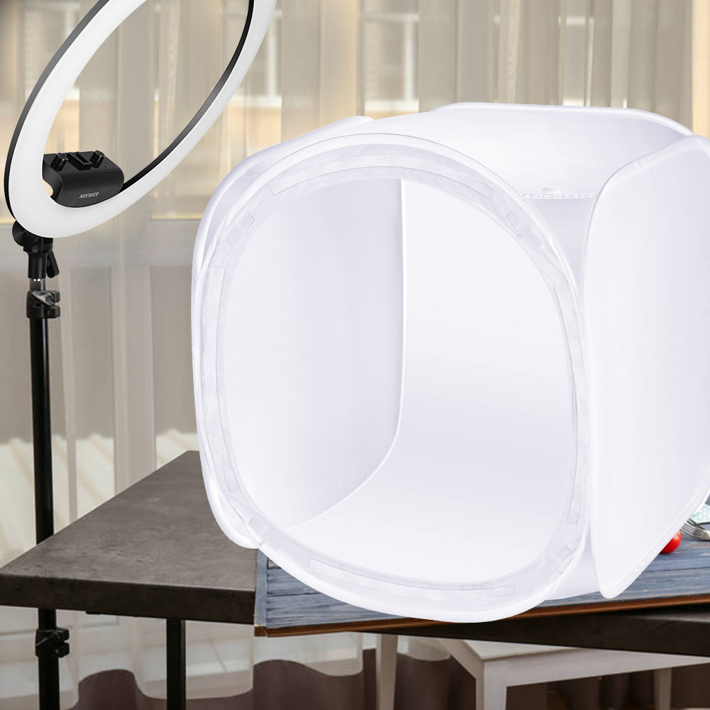 NEEWER 60cm/80cm 写真スタジオ撮影テント 折りたたみ式ライトキューブ 拡散ソフトボックス ライトボックス 4色の背景 （青赤白黒）付き 写真撮影用（ライトパネル/ストリップは含まぬ） neewer-store