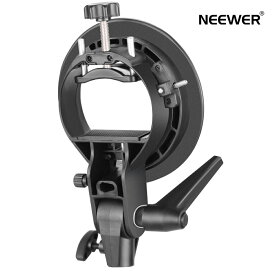 NEEWER Sタイプ ブラケットホルダー スクエアヘッド フラッシュスピードライト用 Bowensマウント付き Godox AD200Pro NEEWER Z760 NW760 NW700 TT560 Q3、大型ハンドル、アンブレラ マウントに対応 ST-FS