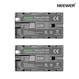NEEWER 2個入りNP-F550バッテリー 2600mAh Sony NP-F550/570/530交換用バッテリー Sony Handycams、NEEWER Nanguang CN-160、CN-216、CN-126シリーズと他のNP-F550を使うLEDカメラビデオライトに対応