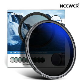 【フィルター径選択可】NEEWER MRC NDフィルター レンズフィルター　口径サイズ選択　プロフェッショナル 可変減光調整可能NDフィルター ND2-ND400 多層コーティング付き 防水/スクラッチ耐性/超薄型 カメラレンズ用