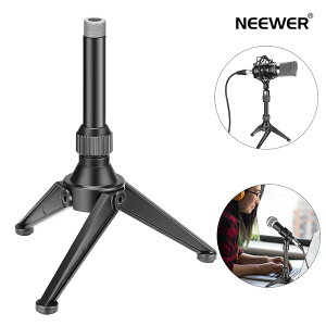 【P10倍アップ中】NEEWER ミニ卓上マイク三脚スタンド 折り畳み式 鉄製 高さ調節可能 4.9〜7.5 inch/12.5〜19cm 講演、ポッドキャスト、オンラインチャット、会議、スクリーンキャストなどに適用(N