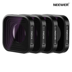 NEEWER 4個入り，GoPro Hero12 Hero11 Hero10およびHero9カメラ用NDフィルターキット レンズフィルター マルチコーティング　ND4/ND8/ND16/ND32中性密度レンズフィルター 航空用アルミフレーム/光学ガラス