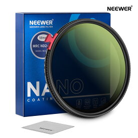 【フィルター径選択可】NEEWER 可変式NDフィルター ND2-ND400 調整ハンドル付き ニュートラル濃度調整可能なカメラレンズフィルター (0.3-2.7 1-9 段) 30 層ナノコーティング/HD 光学ガラス/撥水/キズ防止/超スリム