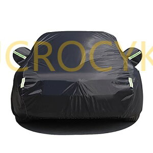 車カバーボディカバーをスズキジムニー Suzuki Jimny全天候型保護カーカバー防雪防塵防輻射紫外線 黄砂台風対策 絶縁自動車カバー反射ストリップと右側のドアジッパー付きの盗難防止ロック