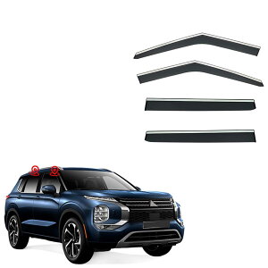 車用サイドバイザー 三菱 新型アウトランダー HPEV GN0W GN系 専用 ドアバイザー サイドバイザー 車種専用設計 カーレインシールド トリムカバー 雨除け 換気 ドアバイザー 半透明ブラック 社