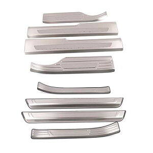 アウディ Q3 2代目 2020.08〜に適用スカッフプレート サイドステップガード内側&外側 ドア シル ステップ ガーニッシュ ステンレススチール保護ドアガード シルバー8P