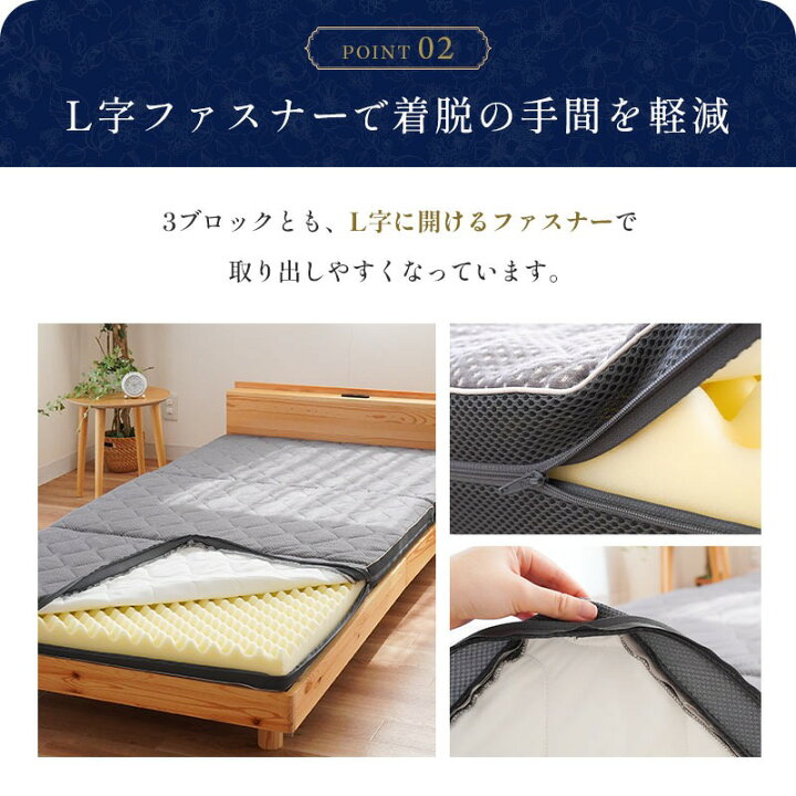楽天市場】【当社限定】3つ折りマットレス用 スペアカバーシングル 97 