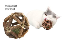 猫用ミントボールおもちゃ 猫の歯ぎしりスティック キティの歯のクリーニング用の天然シルバーつるスティック キャットニップ 薄荷ボール ミントボール 100％自然安全無添加 運動不足 ストレス解消