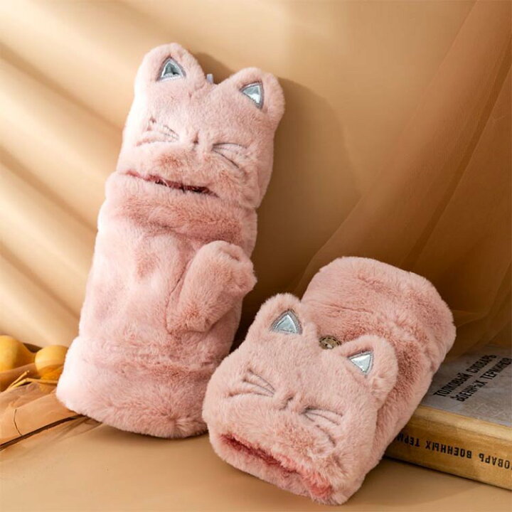 楽天市場】レディース 手袋 ミトン 2way ふわふわ てぶくろ 指なし 5本  