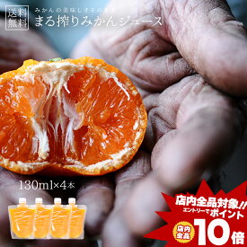 [エントリーでポイント10倍] みかんジュース お試し オレンジジュース ストレート ジュース 130ml×4本 温州みかん ストレートジュース みかんストレートジュース ジュースセット パウチ 子供 飲み切り まる搾りみかん まる絞り プレゼント 果汁100% 贈り物 送料無料