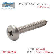 タッピングねじステンレス生地AトラスM2M2.6M3M3.5M4M4.5M5M6サイズ選べるタッピンネジタッピングビスビ…