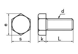 ステンレス 六角ボルト(全ねじ) M22x110 - ネジ・釘・金属素材