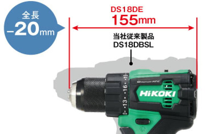 楽天市場】18V コードレスドライバドリル DS18DE(NN) ＜HiKOKI 