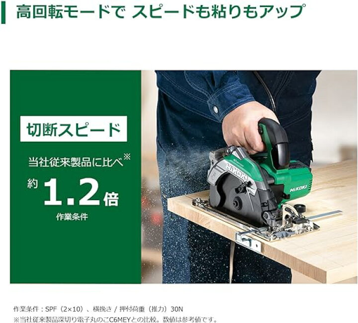 楽天市場】165mm 深切り電子丸のこ C6MEY2(N) ・ C6MEY2(NB) ・ HiKOKI 