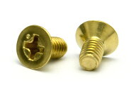 黄銅/生地 (+) サラ小ねじ (全ねじ)M4×15　【 バラ売り ： 10本入り 】