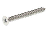 ステンレス/頭部ホワイト焼付塗装 (+) サラタッピング [1種A形]M3×50　【 バラ売り ： 10本入り 】