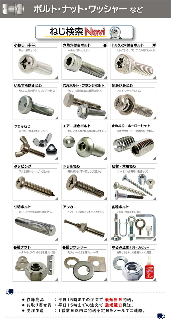 楽天市場 | ネジのトミモリ - ネジ専門店！ボルト&ナット&素材etc探せ 