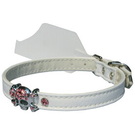 ●　犬用首輪　ピンクスカルホワイトカラー　カラー：ホワイト　MADE IN USA　宅配便あす楽対応　ゆうパケット対応