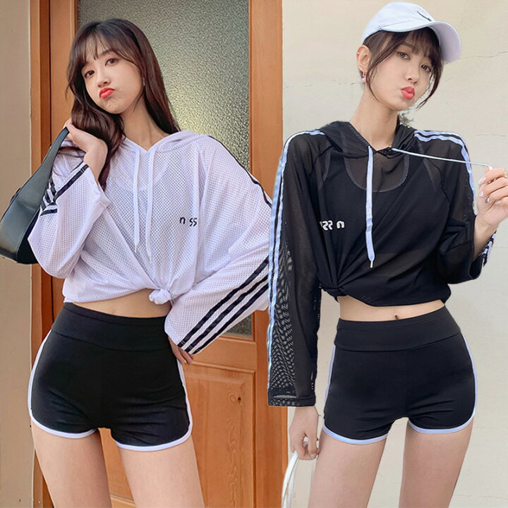 大人気ラッシュガード 4点セット L レディース水着韓国おしゃれ 