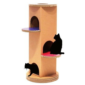 ニャンダフル・キャットタワー 「ベーシック」 据え置き型 ／ 猫用 キャットタワー ECOでおしゃれなデザイン 日本製ダンボール