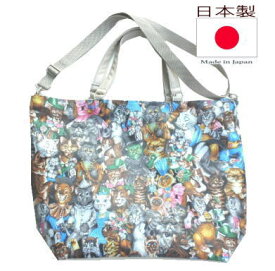 【クーポン発行中】usaコットンのネコ柄トートバッグ 大きめ 2way ショルダー|猫 ネコ ねこ 雑貨 グッズ 鞄 小物 一泊旅行 バック バッグ おもしろ オリジナル おすすめ 人気 市場 激安 便利 優れもの|かわいい おしゃれ 女性 誕生日 プレゼント|ビニールコーティング｜