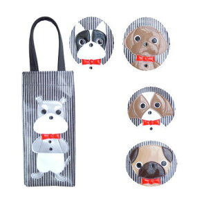 チョットそこまで ビニールコーティングトートバッグ パグ シュナウザー シーズー フレンチブルドッグ プードル 犬柄 モチーフ グッズ 雑貨 好き プレゼント 水筒バッグ ペットボトルケー