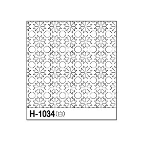 送料無料 布 刺し子布 花ふきん H-1034 「菊の花」 白 オリムパス製糸 晒し布 綿 ハンドメイド資材