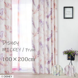 日本製 ディズニー カーテン 100×200cm「ミッキー／フラン」1枚入り 洗える Disney 大人かわいい 可愛い ミッキー MICKEY スミノエ M-1199(P) M-1200(BG)