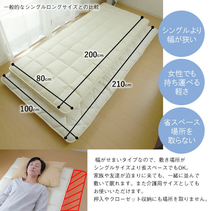 楽天市場】セール 送料無料 日本製 脱着式 小さめ敷き布団 セミ  