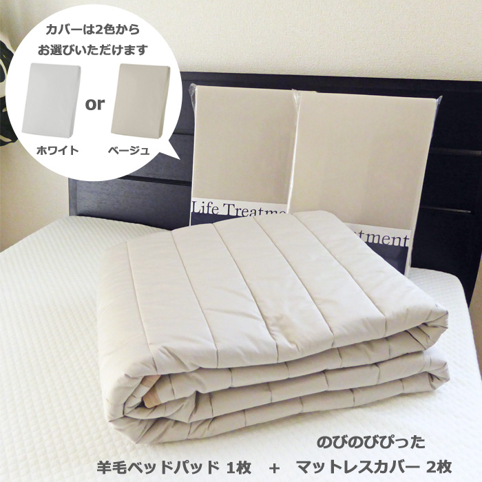フランスベッド 羊毛ベッドパッド シングルサイズ ２枚セット