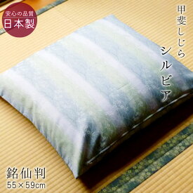 送料無料 座布団カバー 銘仙判 夏用 甲斐しじら 日本製 木かげ シルビア 55×59cm 麻混 撥水加工 和風 来客用 和柄 しじら座布団カバー M便3 ASZ0016T