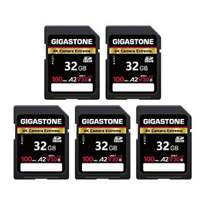 Gigastone SDJ[h 32GB 5Zbg, 4K Camera Extreme,  4K tHD rfI A2 V30 SDHC [J[h 32GB 5-Pack, 4K Full HD fW^J, UHS-I U3 Cl