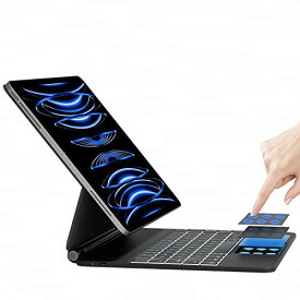 iPad Pro 12.9インチ キーボード(第6世代 / 第5世代 /第4世代 / 第3世代) フローティングマグネットデザイン、タッチパネル搭載、バックライト、Bluetoothキーボード、自動スリープ/ウェイク機能付き、Type-C急速充電、磁気
