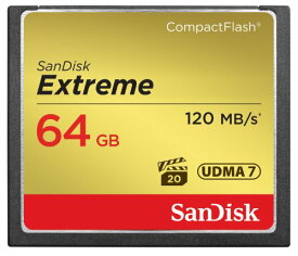 Sandisk ( サンディスク ) 64GB コンパクトフラッシュメモリーカード EXTREME ( 最大読込 120MB/s 最大書込 85MB/s ) SDCFXSB-064G-G46 海外パッケージ