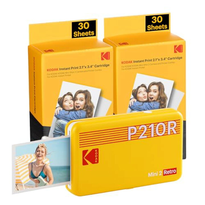 楽天市場】コダックKodak Mini 2 レトロ 4PASS スマホプリンター 