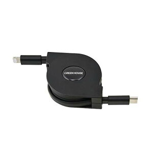 �O���[���n�E�X iPhone����莮�[�d�P�[�u�� USB Type-C ���C�g�j���O�P�[�u�� MFi�F�� iPhone/iPad/iPod�Ή� 1m �u���b�N GH-ALTCMA100-BK